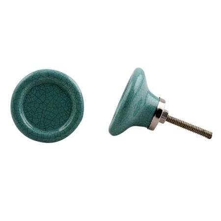 Sea Green Crackle Ceramic Drawer Knob